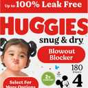 Huggies Size 4 Diapers, Snug & Dry Baby Diapers, Size 4 (22-37 lbs), 180 Count (6 Packs of 30), Packaging May Vary