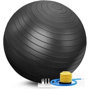 Balance Ball Yoga Pilates Accessories Home Fitness Equipment Pregnant Women Rehabilitation Exercise Yoga Ball Gym (65cm, Black)
