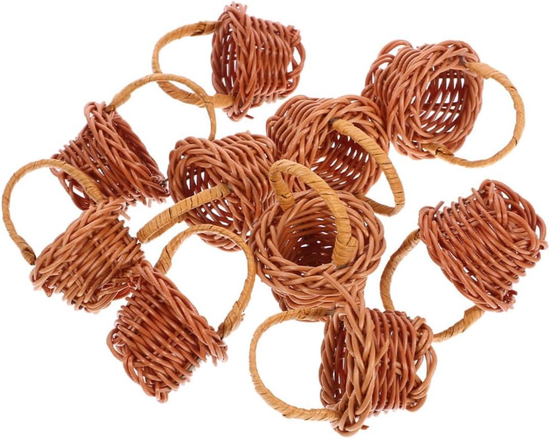 20pcs Mini Woven Baskets Flower Basket Mini for Dollhouse Decor Craft Model Decorative
