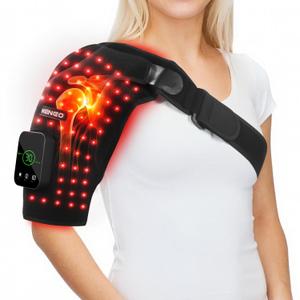 Keneo Red Light Therapy Shoulder Wrap with Heating Pad - 660nm & 850nm LED Technology, 5000 mAh Cordless Rechargeable Support for Muscle Comfort, 3 Vibration Levels & 3 Heat Settings