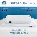Bluewave Bedding Super Slim Gel Memory Foam Pillow for Stomach and Back Sleepers - Thin, Flat Design for Cervical Neck Alignment and Deeper Sleep (3.25-Inches Height, King Size)