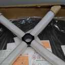 DUMOS Criss Cross Chair No Wheels Wide Cross Legged Office Desk Vanity Chair Comfy Fabric Armless Adjustable Swivel for Home Computer Task (Beige)