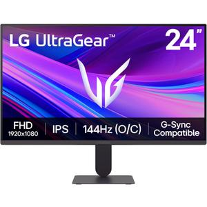 LG 24G411A-B 24-inch Ultragear Full HD (1920 x 1080) IPS Gaming Monitor, 144Hz (O/C), 1ms MBR, NVIDIA G-Sync Compatible, AMD FreeSync, HDR10, HDMI, DisplayPort, Slim Stand, Black