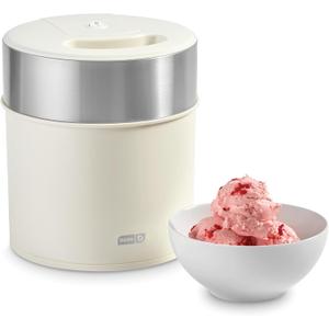 Dash Deluxe Gelato & Ice Cream Maker - HomeMade Dessert Maker with One-Touch Churning - Space-Saving Design & Easy to Clean - 2 Quarts, Cream