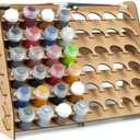 PROSCALE Wall Paint Rack Organizer for Miniatures & Modeling, Vertical Paint Stand with 33mm Pot Holes + Top Brush/Tool Holder, Compatible with Citadel (33mm)