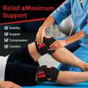 Adjustable Knee Brace for Knee Pain - Knee Brace with Side Stabilizers & Patella Gel, No Slip, Breathable Knee Support Brace for Men and Women, Knee Pain ACL MCL Arthritis Injuries Recovery (XL) (Black)