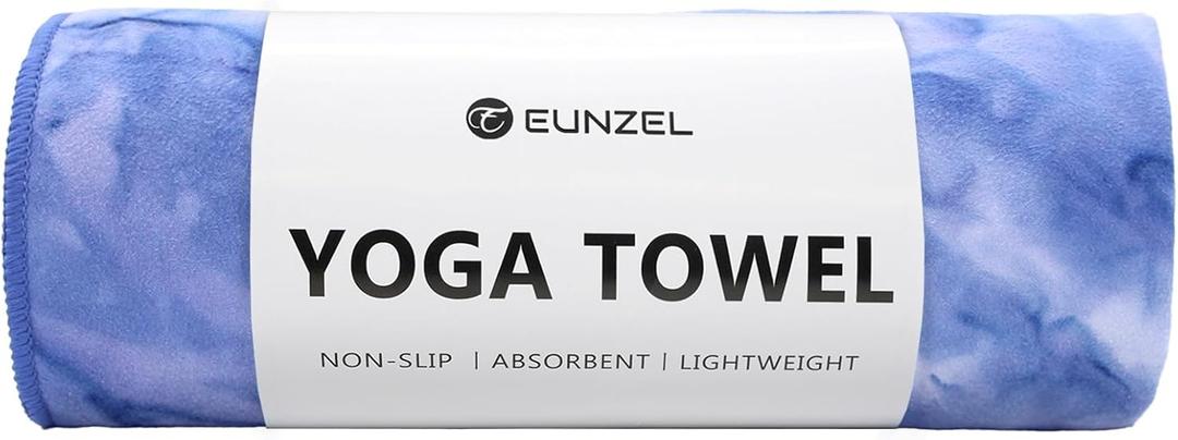 Eunzel Hot Yoga Towel Non-Slip Yoga Mat Towel Ultra-Absorbent Microfiber Towel for Hot Yoga, PilatesBikram and Workout 26.5"x 72" (Indigo)