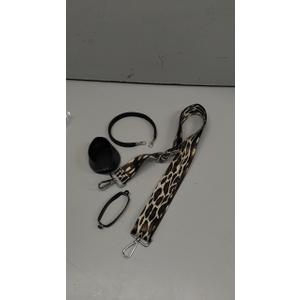 Leopard Silicone Cup Accessory Set Compatible with Stanley Cup Leopard Beaded Bottle Strap Carrying Strap Lipstick Holder Tassel Charm Straw Cover Bottle Ring