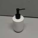 White Soap Dispenser with Matte Black Pump for Bathroom,Minimalist Modern Design Cylindrical Lotion Dispenser,12oz Ceramic Hand Dish Soap Dispenser,Refillable Liquid Dispenser for Kitchen (White)