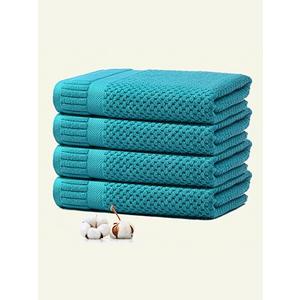 100% Cotton Bath Towels for Bathroom,Highly Absorbent Bath Towels Set Quick Dry, Luxury Soft Towels for Hotel(4 Piece, Turquoise)