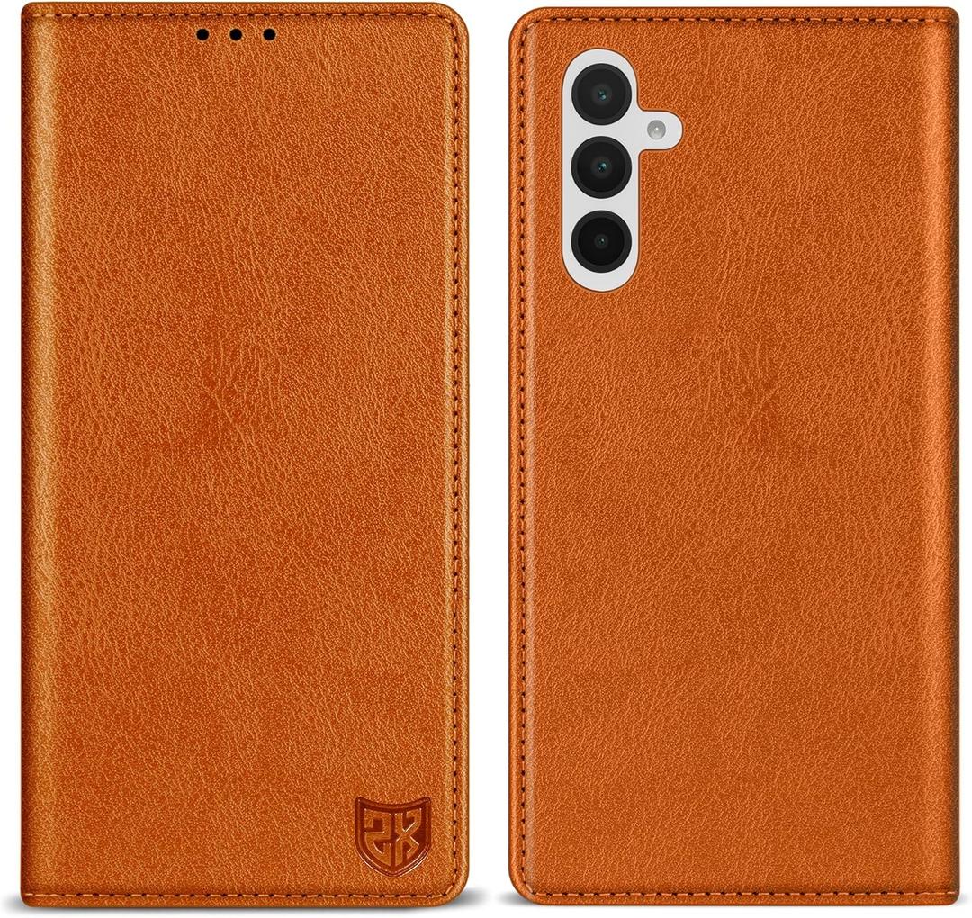 ZZXX for Samsung Galaxy A16 Wallet Case with [RFID Blocking] Card Slot Stand Strong Magnetic Leather Flip Fold Protective Phone Case for Samsung Galaxy A16 Case Wallet(Brown-6.7 inch)