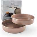 HAPPIELS Non Toxic Nonstick 9 inch Round Cake Pans Set of 2 | Quality Non Stick 9 inches Layer Circle Cake Pan 2 inches Deep | Best 9in Baking Pan PFOA, BPA free Nontoxic | 9inch 9inches Cake Pans Set