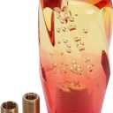 Car Shift Knob, 10cm Universal for Automatic and Manual Vehicle Gear Shifter Knob with 2 Adapter Acrylic Yellow Red, 1 Set