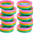 Jerify 10 Pack Kiddie Pools Bulk for Toddler 34x10 Inch Inflatable Kids Swimming Pool Round 3 Rings Small Baby Infant Blow up Padding Ball Pond for Outdoor Garden Backyard Water Game Play Center