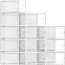 Kuject X-Large Shoe Storage Boxes Organizers Clear Plastic Stackable 12 Pack, Shoe Rack & Holder Substitute, Sneaker Containers, Toy Storage Organizer Bins for Entryway, Closet, Under Bed, White
