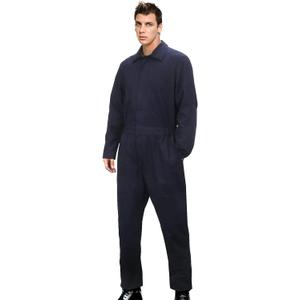 NIHONCOS Mens Halloween Costume Jumpsuit One Piece Bodysuit Outfit Uniform Horrific Cosplay Workwear Party Suit (Small, Adult Blue)