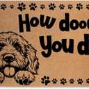 Funny Doodle Door Mat 18x30 Inch, Faux Coco Coir Doormat with Non-Slip PVC Backing, Doodle Printed Welcome Mat for Outdoor Indoor Entryway Porch Home, Dog Lover Gifts for Women, How Doodle You Do (Multicolour 0347)