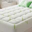 Sweetcrispy Ultra Soft Mattress Topper, Viscose Derived from Bamboo, Thick Pillow Top Mattress Pad with Deep Pockets, Soft Topper for Back Pain Relief, Breathable Cooling Material for Hot Sleepers (Twin, Green)