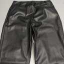 HDE Women's Faux Leather Pants High Waisted Straight Leg Trousers with Pockets (Black, M)