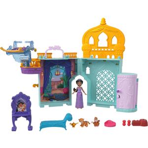 Mattel Disney Toys, Storytime Stackers Jasmine's Palace, Stackable Doll House with Small Doll, 2 Friends & 8 Pieces, Inspired by Disney's Aladdin Movie