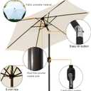 Blissun 7.5 ft Patio Umbrella, Yard Umbrella, Outdoor Market Umbrella with Push Button Tilt Crank (Creamy White)