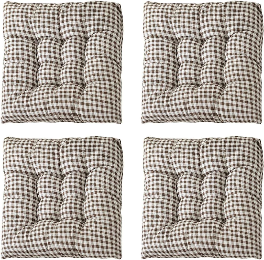 XJHKG Non Slip Kitchen Seat Cushions, Square Dining Chair Pads with Ties, Set of 4(B-20,50x50cm)