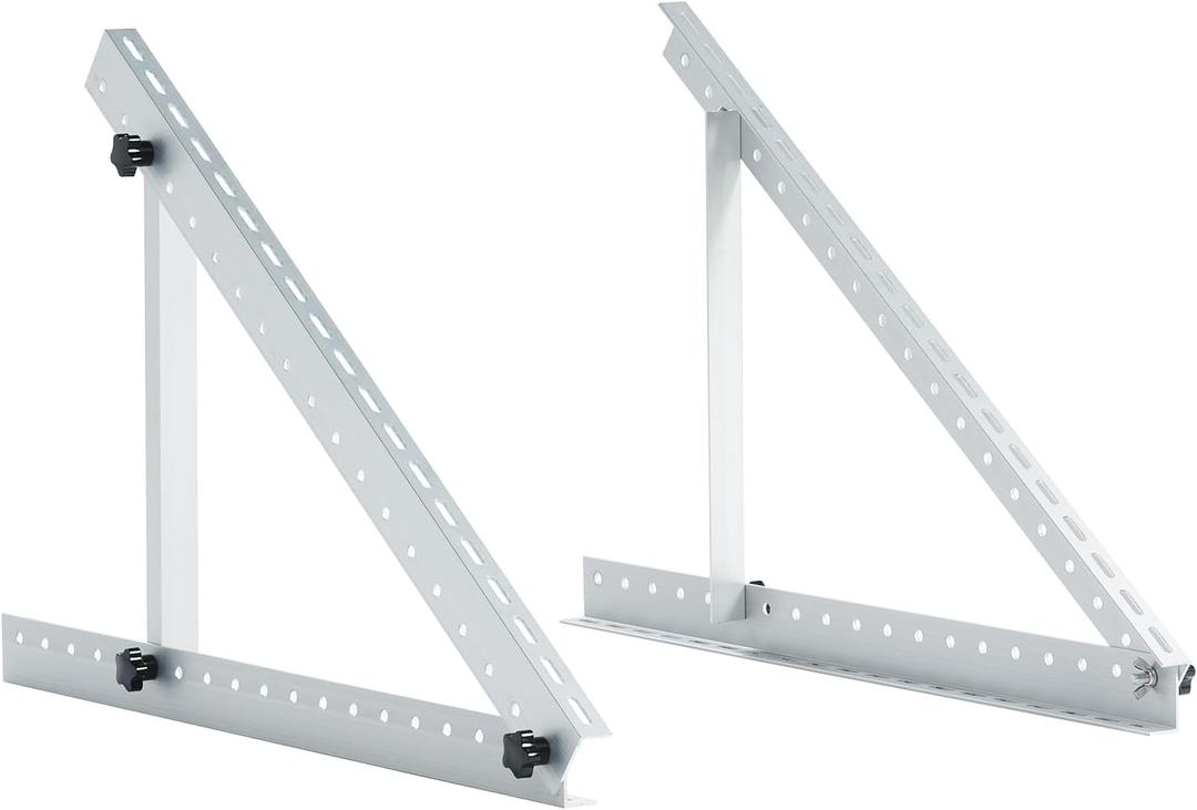 JJN 58" Solar Panel Mount, 0 to 90 Adjustable Solar Panel Mounting Brackets, Aluminum Stand Supports Single Panel from 100W to 400W with Foldable Tilt Legs for Flat roof, Ground,RV Boat