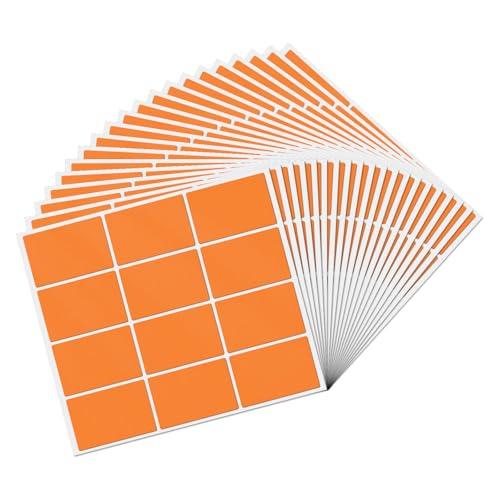 YIKIADA 240 PCS Color Coding Labels 3 × 2 Inches Vinyl Orange Rectangle Stickers Self Adhesive Waterproof Decal for Name Tags Address Moving Office