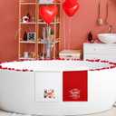 Whaline Valentine's Day Hand Towels Dog Love Heart Embroidered Cotton Bathroom Towel Absorbent Bath Towel for Hand Drying Cleaning Cooking, 29.5 x 13.7 Inch, 2Pcs