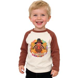 Thanksgiving Shirts for Kids Boys Girls Toddler Funny Turkey Pumpkin Graphic T-Shirt Clothes Tops Tee 2T-8Y