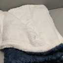 EverGrace Jacquard Boho Sherpa Fleece Throw Blanket for Couch, Super Soft Cozy Fuzzy Plush Blankets for All Seasons, Reversible Thick Warm Blanket for Bed, Sofa, Living Room, Stormy Blue, 50" x 60"