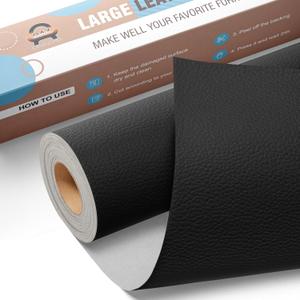 Leather Repair Kit for Furniture 16"x 31.5" Leather Tape Repair Patch Self Adhesive Sofa Vinyl Repair Patch Kit for Car Seat,Couch,Boat Seat,Chair - Black