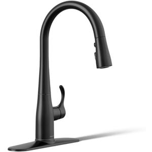 KOHLER K-597-BL Simplice Kitchen Faucet, Matte Black