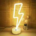 Neon Sign - Cute Room Decor, USB/Battery Powered LED Lights for Bedroom, Gift for Teen Girls with Holder (Warm White)