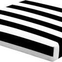 Arden Foam Outdoor Dining Seat Cushion KIt, 19 x 19, Made with ProFoam, Rain-Proof, Fade Resistant, Black Cabana Stripe