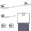 YACVCL Towel Bar Set, 5 Pieces Bathroom Hardware Set Brushed Nickel Bathroom Accessories, SUS304 Stainless Steel Towel Racks Holder Set Wall Mounted 23.6 Inch