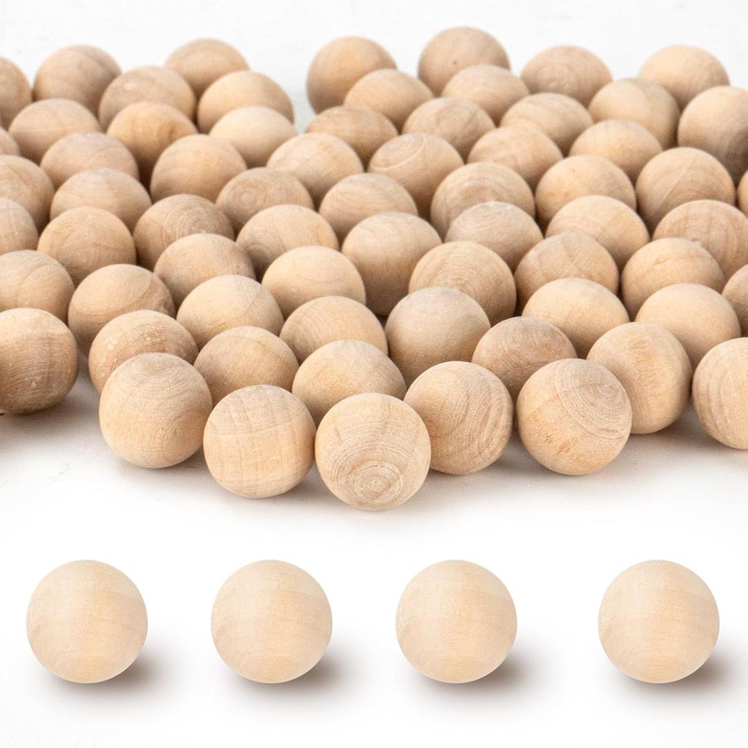 1/2 inch Wooden Balls, 300PCS Unfinished Round Wood Balls, 12mm Small Natural Wooden Balls for Crafts and DIY Decorative Projects