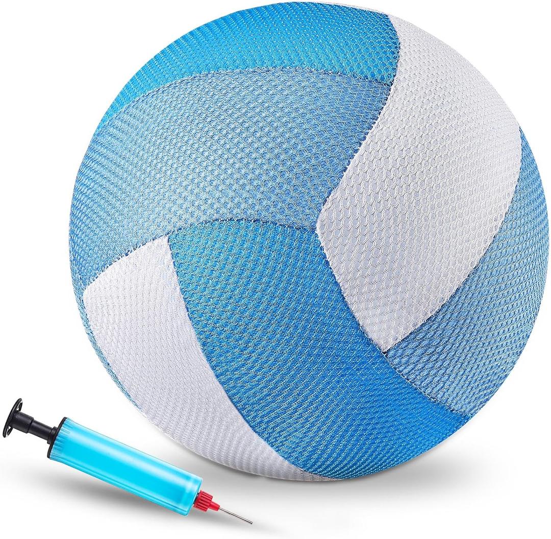 Threan 8.5 Inch Waterproof Pool Volleyball with Grip Technology Water Beach Pool Volleyball for Adults Outdoor and Indoor Activities (dark blue, light blue, white)