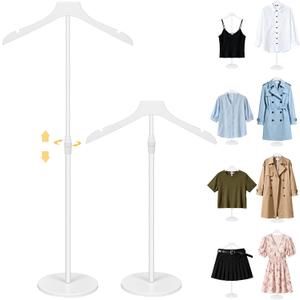 Novabright 2 Pack Shirt Display Stand 20-35 Inch Height Adjustable Mannequin Torso Clothing Display Stand T Shirt Garment Rack for Vendors Shop Retail Jacket Coat Hanger (Classic,White)