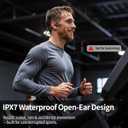 Open Ear Bone Conduction Headphones Bluetooth 6.0 Sports Earbuds with Mic, IPX7 Waterproof Sweatproof Headset for Running, Cycling, Lightweight Stereo Sound with Fast Charging
