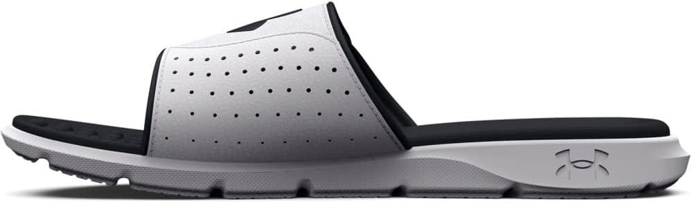 Under Armour Men's Ignite Pro Slide Sandal (10, White/White/Black)