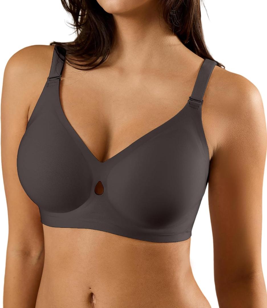 Padded Wireless Bras for Women - Wireless Bra Bralettes for Women with Support Padded Bralette (Black, S)