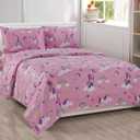 Luxury Home Collection 7 Piece Full Size Comforter Set for Girls/ Teens Unicorn Castle Rainbow Clouds Moon Shining Stars Lavender Pink Blue Yellow (Full Comforter)