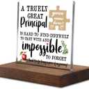 A Truly Great Principal Sign Decor, Thank You Appreciation Gift for Principal Leaving Graduation Retirement Going Away Farewell Gifts Office Desk Decorative Signs Plaques YPT6