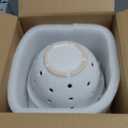 Gomakren Ceramic Berry Basket Set of 2, Elegant Fruit Basket Container 6 Inch, Fruit Bowl with Holes for Kitchen Counter, Berries, Strawberry, Grape, Cherry, Floral Shape - White