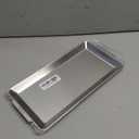 ZENFUN 3 Packs 304 Stainless Steel Serving Platters, Rectangle Metal Dinner Plates with Handles, Decorative Organizer Trays for BBQ, Dining, Party, Buffet, Appetizer Serving(12.6" x 6.3")