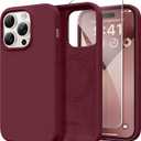 GONEZ Magnetic for iPhone 14 Pro Max Case, [Compatible with MagSafe] Anti-Scratch Microfiber Lining & Screen Protector, Shockproof Slim Phone Silicone Cover 6.7 inch, Maroon