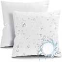Fixwal 16x16 Inches Outdoor Pillow Inserts Set of 2, Waterproof Decorative Throw Pillows Insert, Square Pillow Forms for Patio, Furniture, Bed, Living Room, Garden (White)