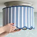 FYSUIMU Drum Lamp Shade with Scalloped Edge, Blue White Stripe, 13 x 13 x 10 inches