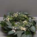 24 Inch Greenery Wreaths for Front Door  Artificial Eucalyptus Wreath with White Berries and Mixed Green Leaves, Year-Round Farmhouse Indoor Outdoor Door Wreath for Spring Summer Home Decor